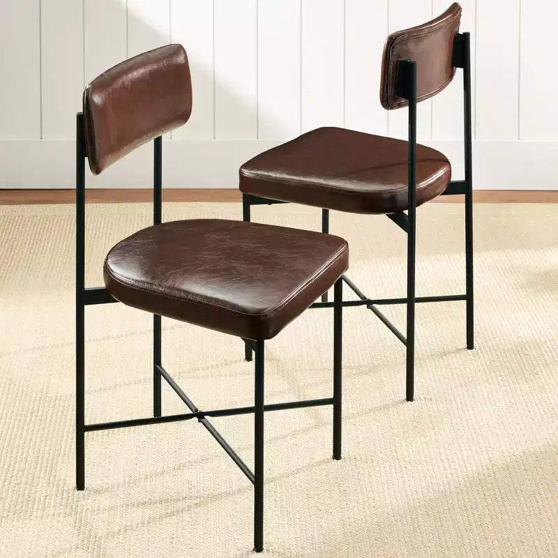 Chaise de salle à manger en similicuir (lot de 2) de Best Choice Products, hauteur standard avec cadre en métal