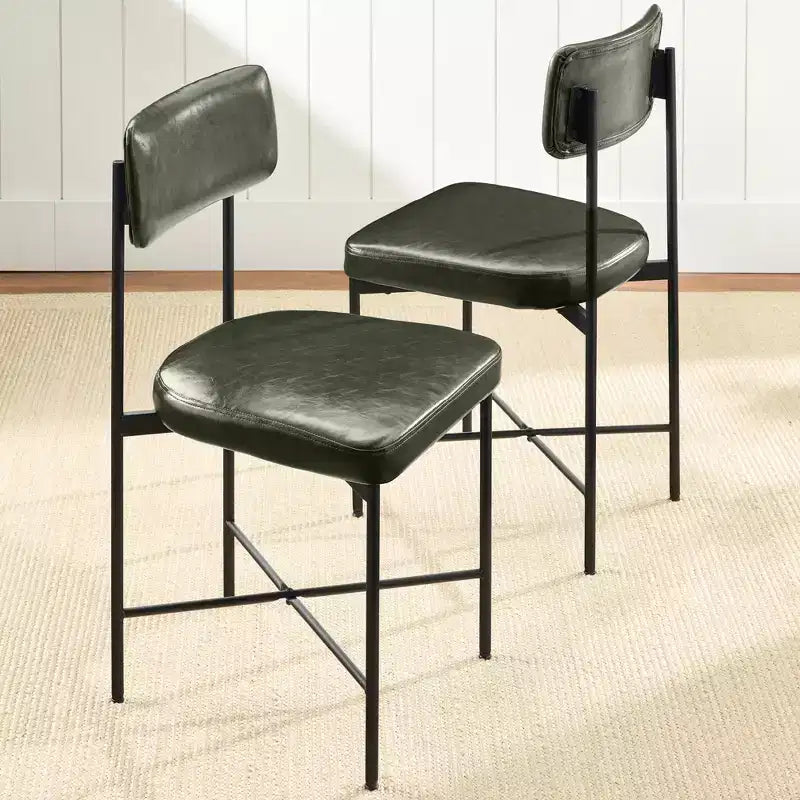Chaise de salle à manger en similicuir (lot de 2) de Best Choice Products, hauteur standard avec cadre en métal