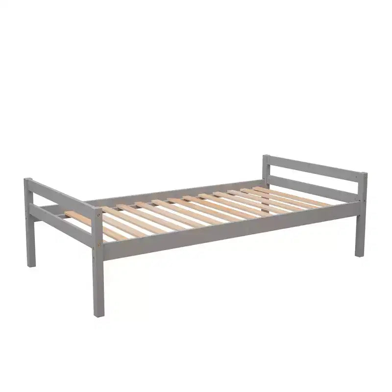 Lit mezzanine Whisen de 95,1 po L x 79,5 po l avec lit indépendant, escalier de rangement, bureau, étagères et tiroirs