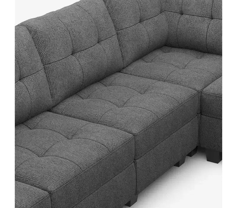 Canapé modulable Belffin Weave avec siège de rangement et pouf (9 places + 11 côtés)