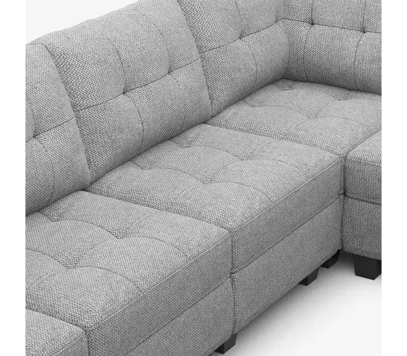 Canapé modulable Belffin Weave avec siège de rangement et pouf (9 places + 11 côtés)