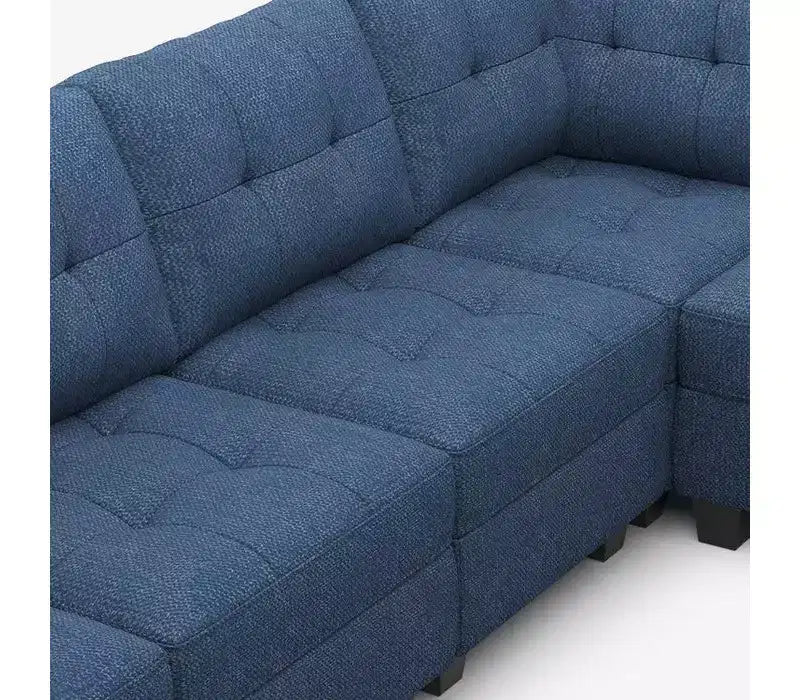 Canapé modulable Belffin Weave avec siège de rangement et pouf (9 places + 11 côtés)