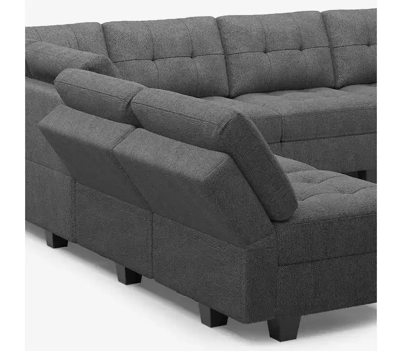 Canapé-lit modulaire Belffin Weave avec rangement (8 places + 6 côtés)