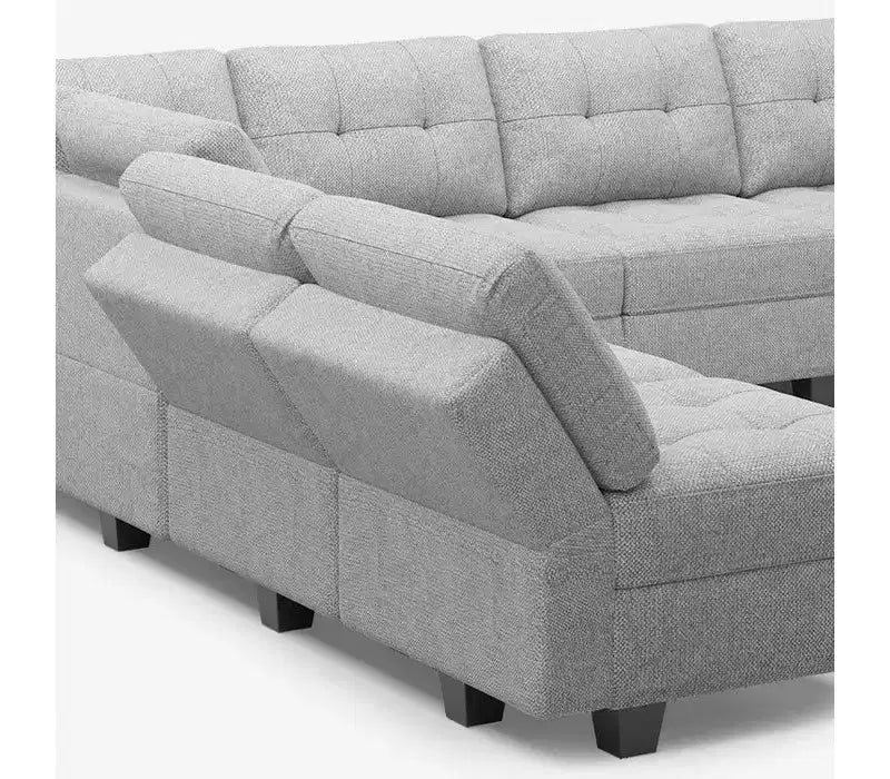 Canapé-lit modulaire Belffin Weave avec rangement (8 places + 6 côtés)