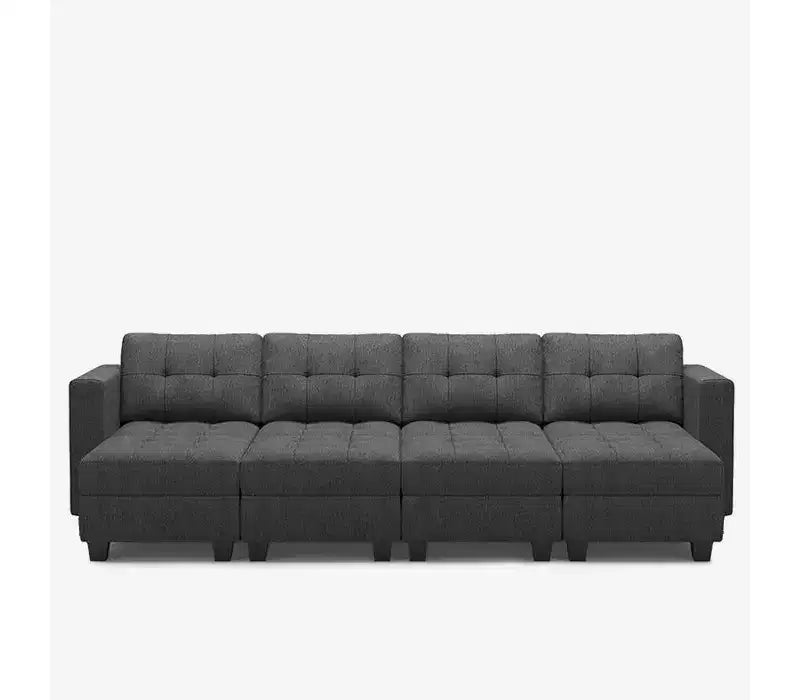 Canapé-lit modulaire Belffin Weave avec rangement (8 places + 6 côtés)