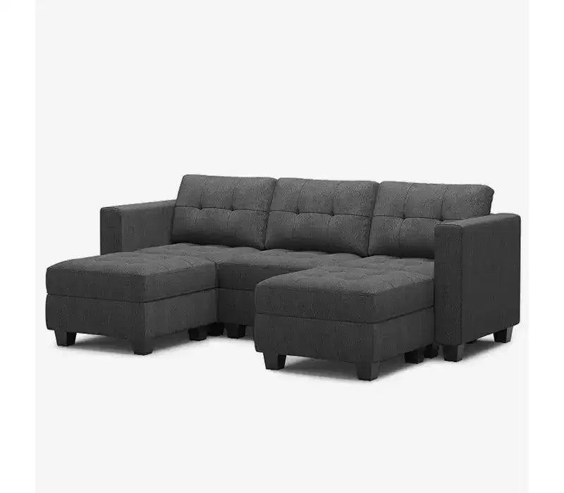 Canapé Modulable Belffin en Tissu avec Rangement (5 Places + 5 Côtés)