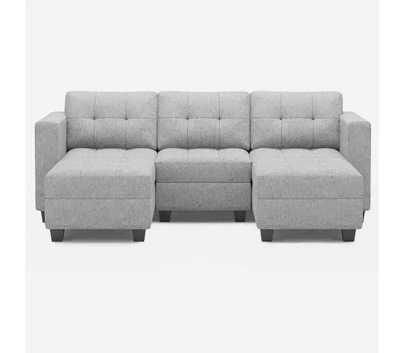 Canapé Modulable Belffin en Tissu avec Rangement (5 Places + 5 Côtés)