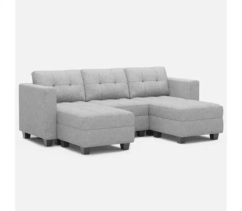 Canapé Modulable Belffin en Tissu avec Rangement (5 Places + 5 Côtés)