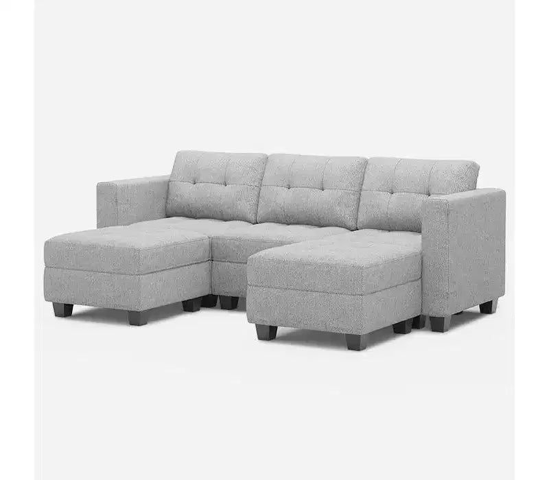 Canapé Modulable Belffin en Tissu avec Rangement (5 Places + 5 Côtés)