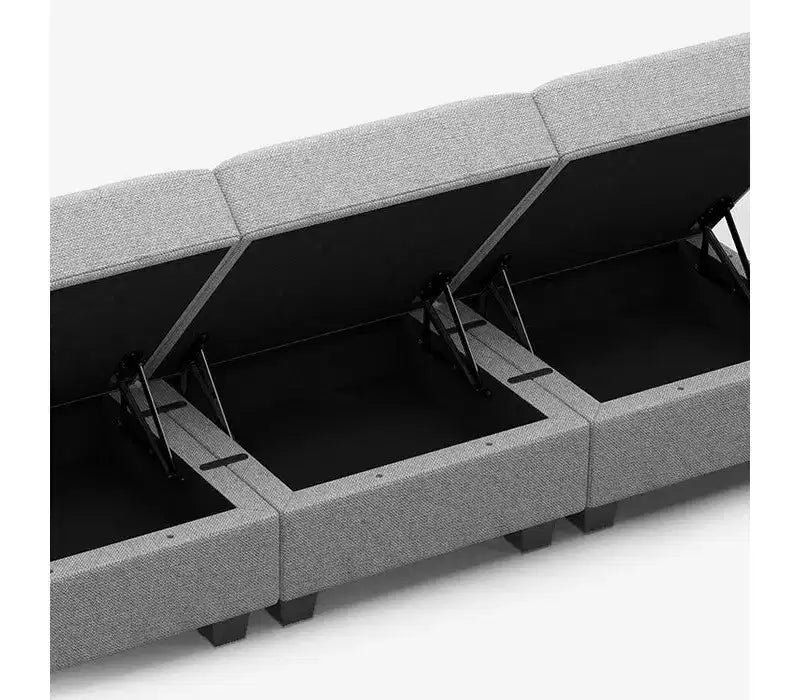 Canapé Modulable Belffin en Tissu avec Rangement (5 Places + 5 Côtés)