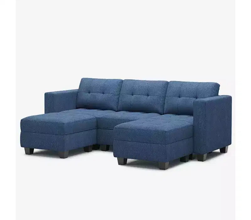 Canapé Modulable Belffin en Tissu avec Rangement (5 Places + 5 Côtés)
