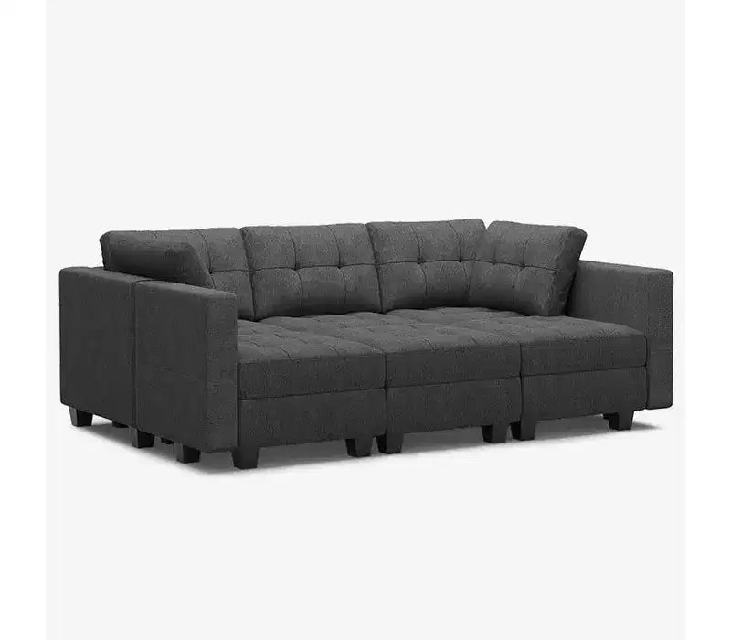 Canapé-lit modulaire Belffin Weave avec siège de rangement (6 places + 7 côtés)