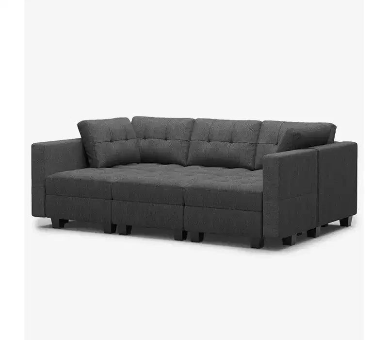 Canapé-lit modulaire Belffin Weave avec siège de rangement (6 places + 7 côtés)