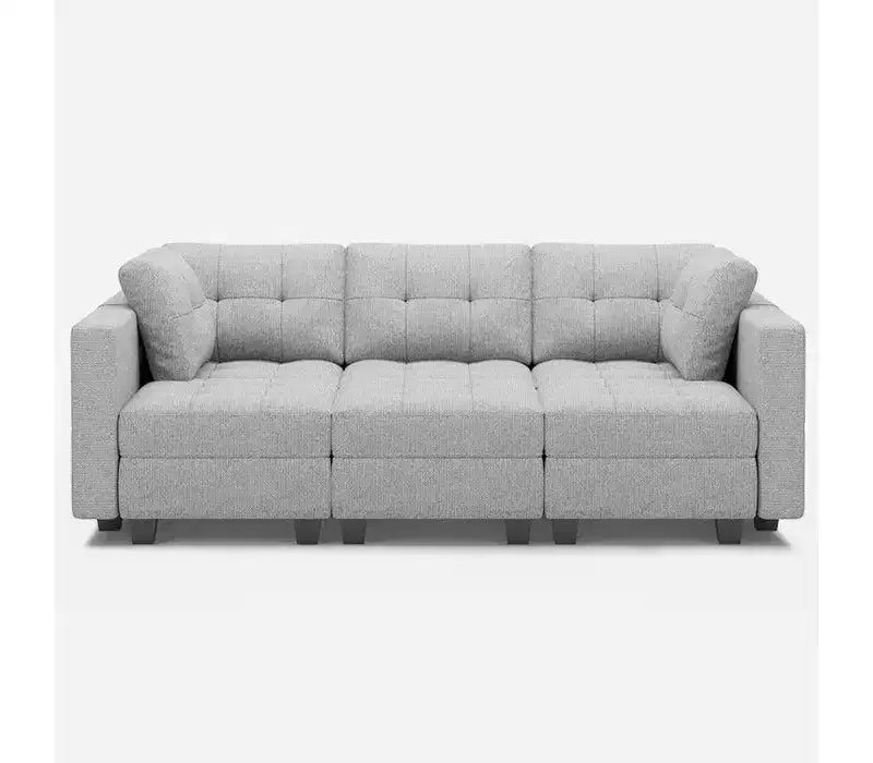 Canapé-lit modulaire Belffin Weave avec siège de rangement (6 places + 7 côtés)