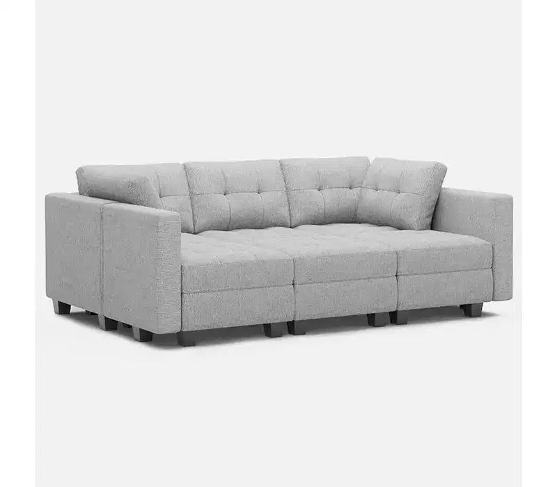 Canapé-lit modulaire Belffin Weave avec siège de rangement (6 places + 7 côtés)