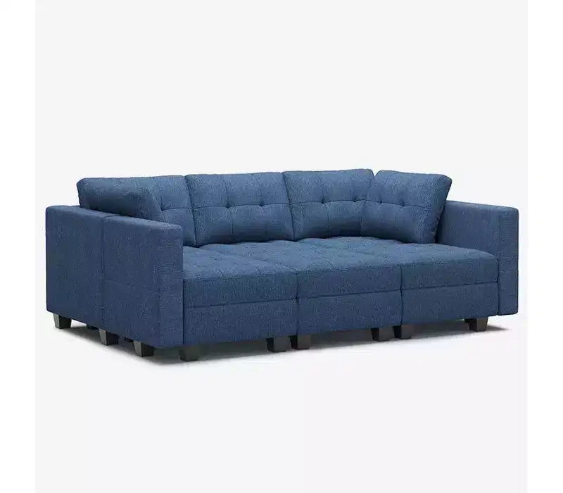 Canapé-lit modulaire Belffin Weave avec siège de rangement (6 places + 7 côtés)