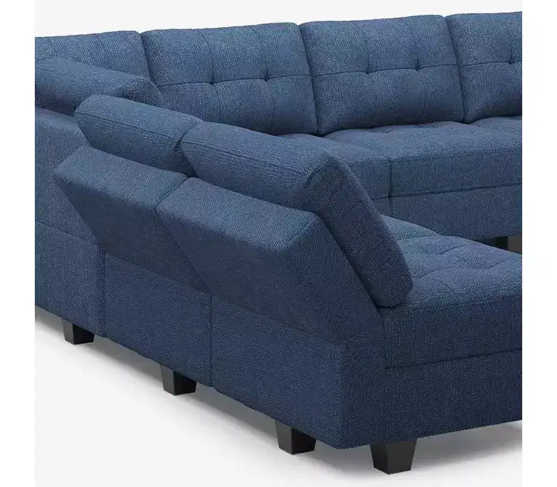Canapé-lit modulaire Belffin Weave avec siège de rangement (6 places + 7 côtés)