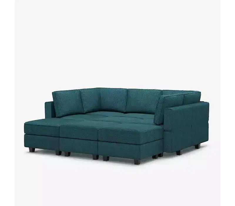 Canapé-lit modulaire Belffin Terry avec siège de rangement (9 places + 7 accoudoirs)