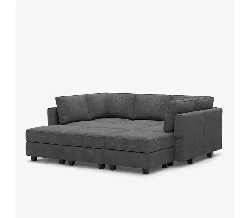 Canapé-lit modulaire Belffin Terry avec siège de rangement (9 places + 7 accoudoirs)