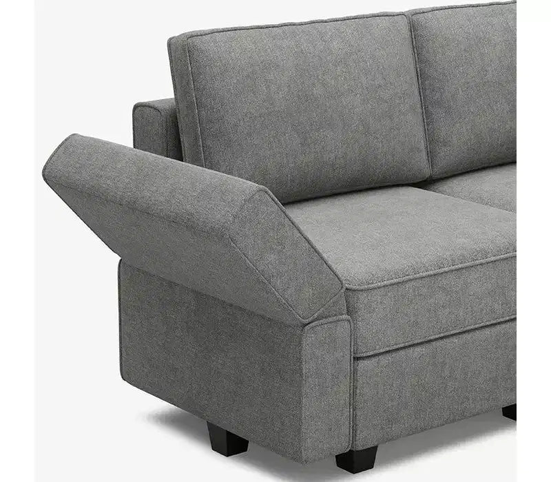 Canapé-lit modulaire Belffin Terry avec siège de rangement (9 places + 7 accoudoirs)