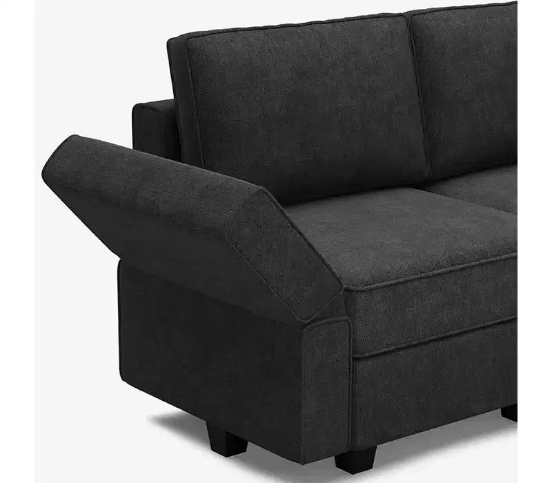 Canapé-lit modulaire Belffin Terry avec siège de rangement (9 places + 7 accoudoirs)