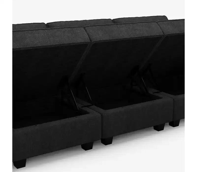 Canapé modulable Belffin Terry avec rangement intégré (6 places + 8 côtés)