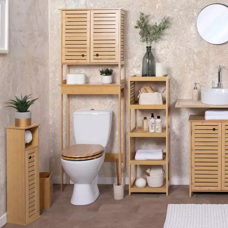 Meuble de rangement à étagères ouvertes Evideco French Home Goods, design ventilé, naturel - Collection Trinidad