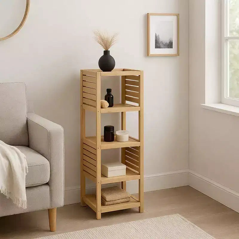 Meuble de rangement à étagères ouvertes Evideco French Home Goods, design ventilé, naturel - Collection Trinidad