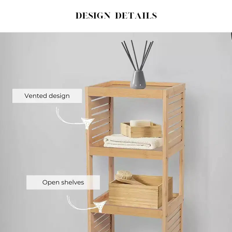 Meuble de rangement à étagères ouvertes Evideco French Home Goods, design ventilé, naturel - Collection Trinidad