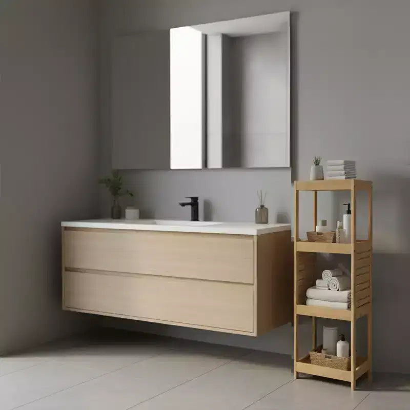 Meuble de rangement à étagères ouvertes Evideco French Home Goods, design ventilé, naturel - Collection Trinidad