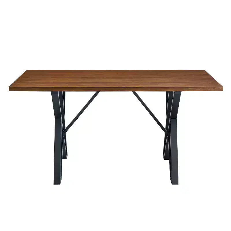 Ensemble de salle à manger 5 pièces avec 4 chaises de salle à manger et table ronde/carrée, Noir+Naturel/Noyer-ModernLuxe