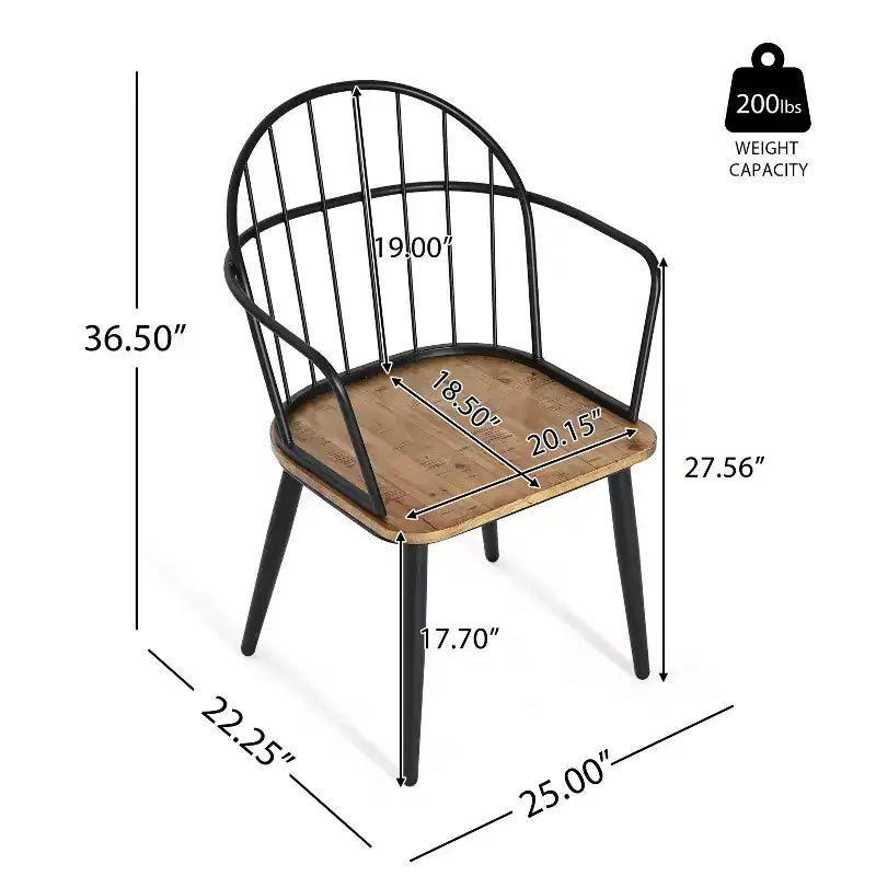 Ensemble de salle à manger 5 pièces avec 4 chaises de salle à manger et table ronde/carrée, Noir+Naturel/Noyer-ModernLuxe