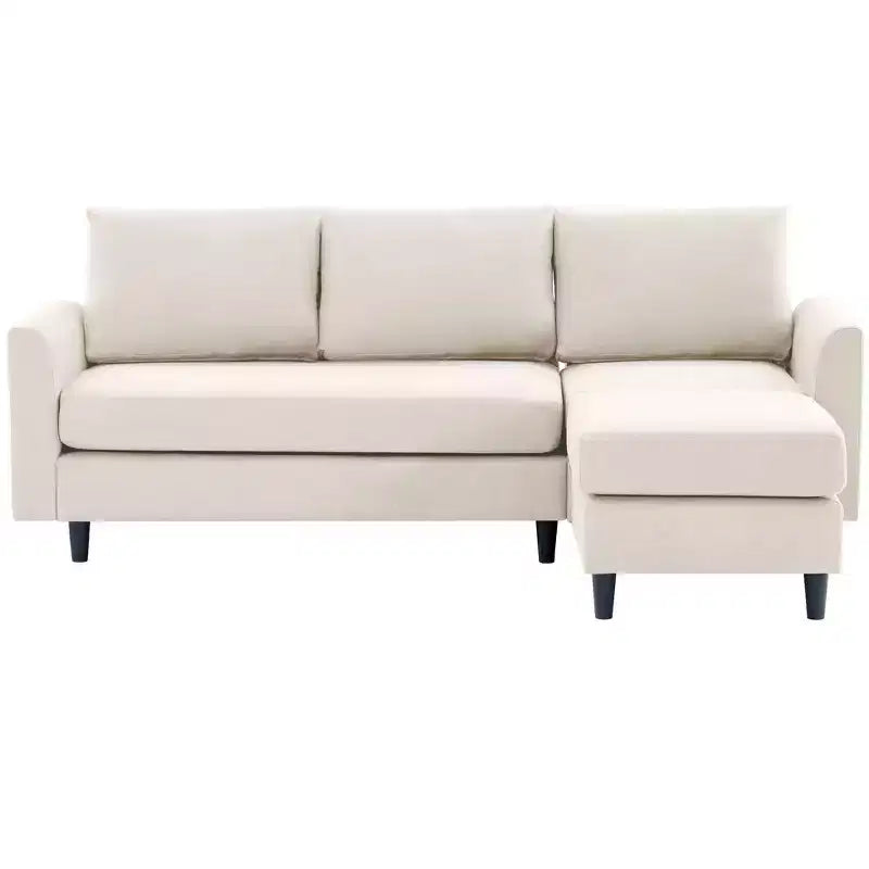 Canapé d'angle Hyleory en tissu respirant doux au design chaleureux et épuré