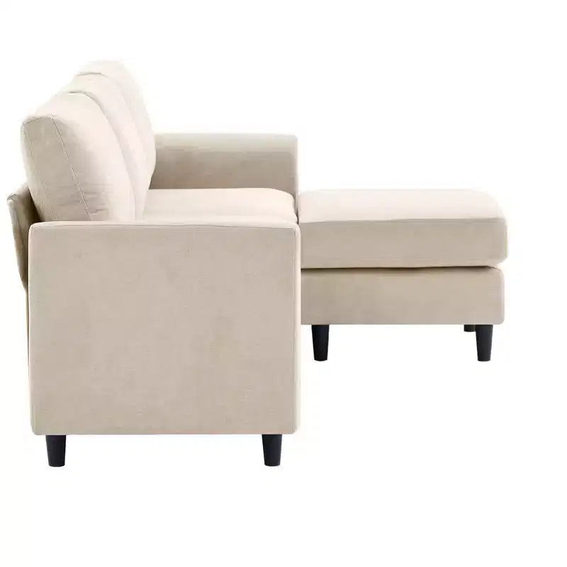 Canapé d'angle Hyleory en tissu respirant doux au design chaleureux et épuré