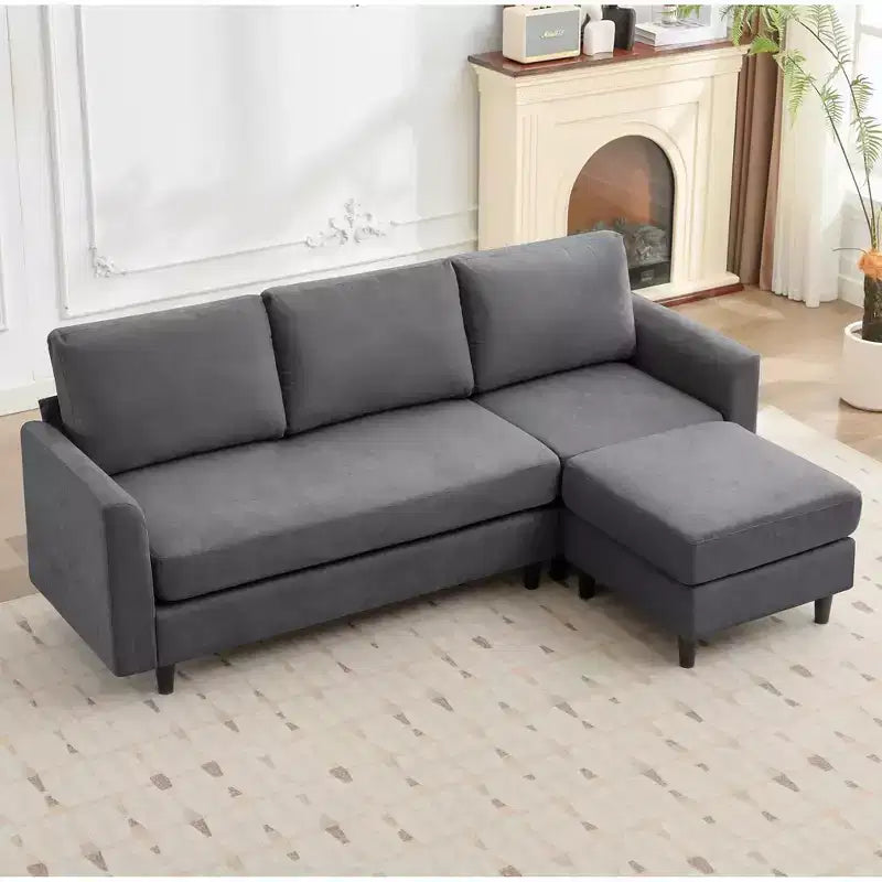 Canapé d'angle Hyleory en tissu respirant doux au design chaleureux et épuré
