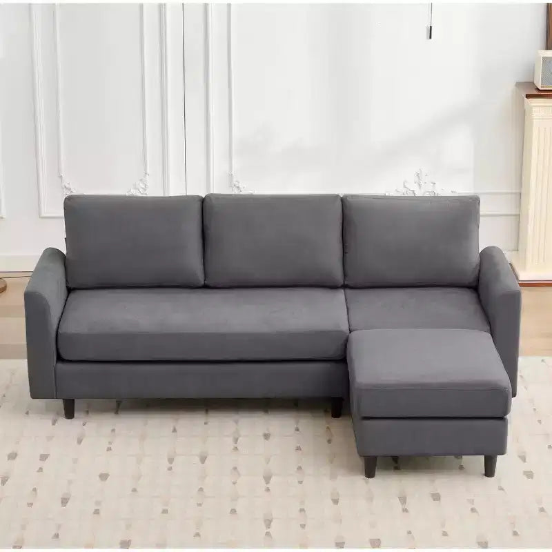 Canapé d'angle Hyleory en tissu respirant doux au design chaleureux et épuré
