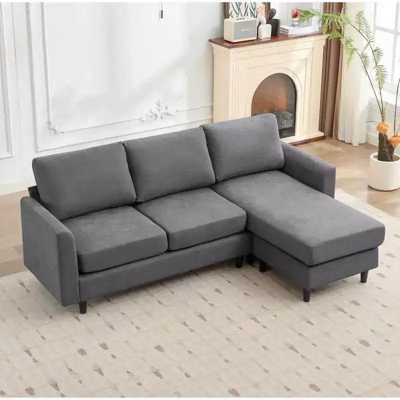 Canapé d'angle Hyleory en tissu respirant doux au design chaleureux et épuré