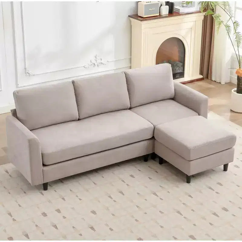 Canapé d'angle Hyleory en tissu respirant doux au design chaleureux et épuré
