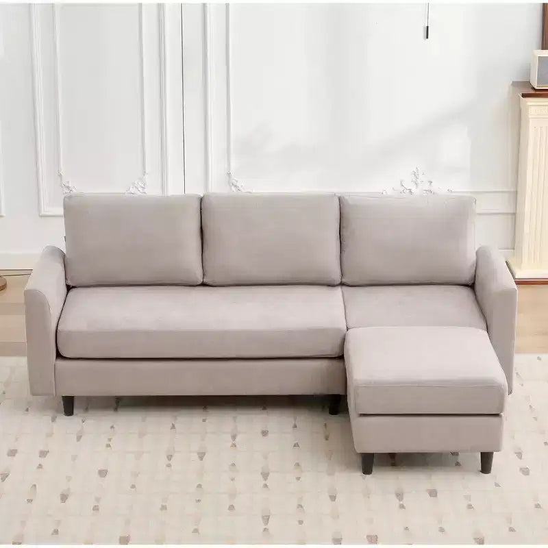 Canapé d'angle Hyleory en tissu respirant doux au design chaleureux et épuré