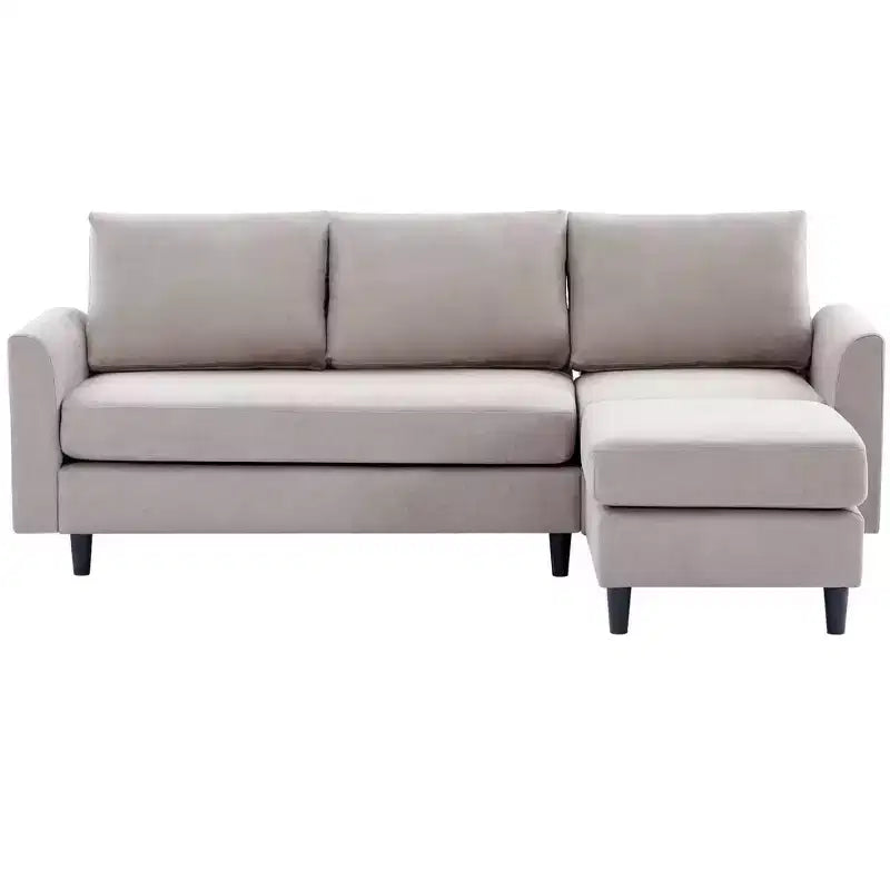 Canapé d'angle Hyleory en tissu respirant doux au design chaleureux et épuré