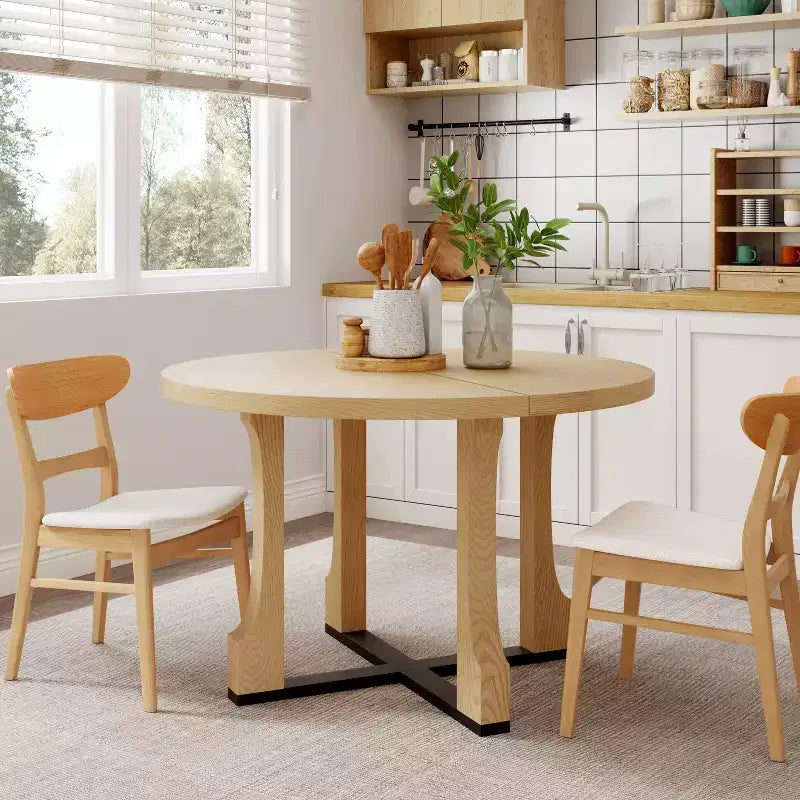 Table de salle à manger ronde Christopher Knight Home Dakota 48 avec cadre rustique en croix
