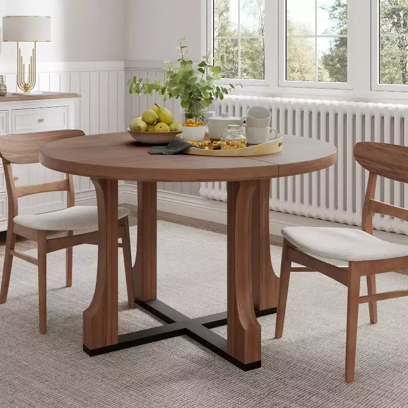 Table de salle à manger ronde Christopher Knight Home Dakota 48 avec cadre rustique en croix