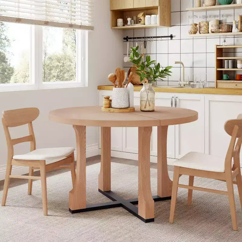 Table de salle à manger ronde Christopher Knight Home Dakota 48 avec cadre rustique en croix