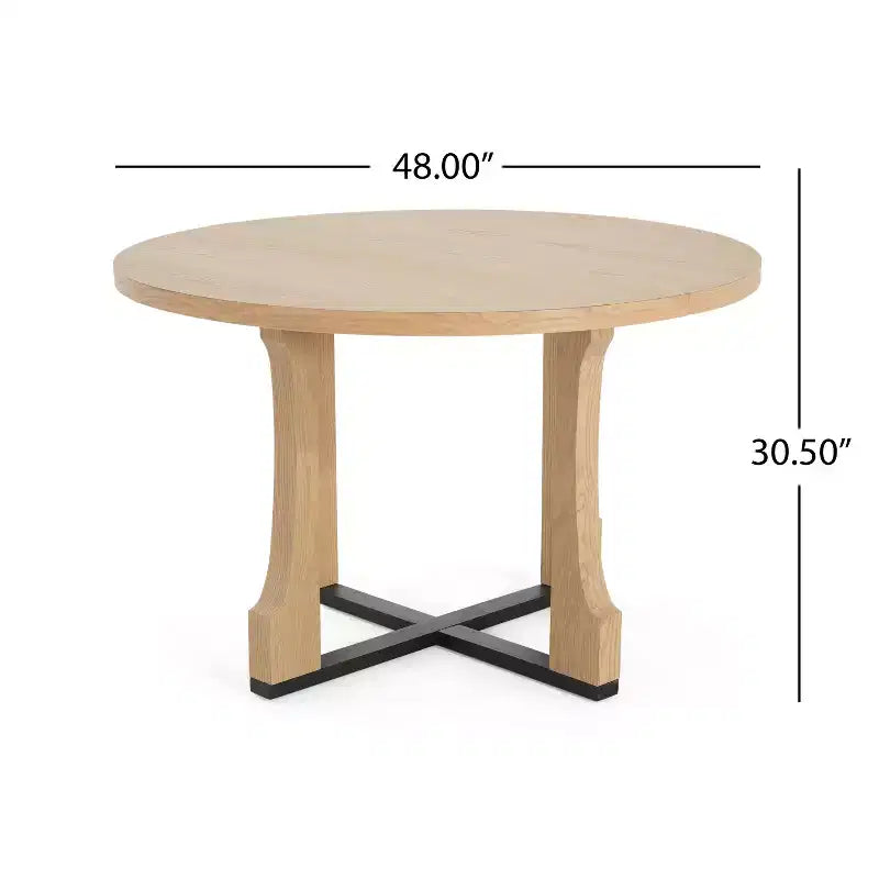 Table de salle à manger ronde Christopher Knight Home Dakota 48 avec cadre rustique en croix