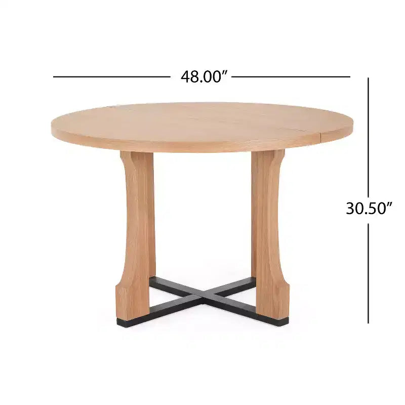 Table de salle à manger ronde Christopher Knight Home Dakota 48 avec cadre rustique en croix