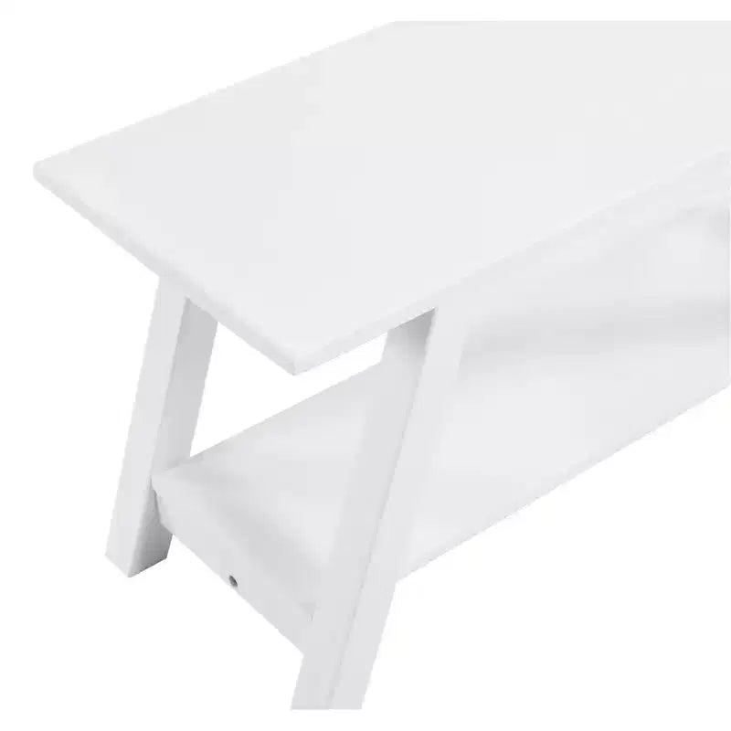 Banc en bois massif Elyz avec étagère de Roundhill Furniture