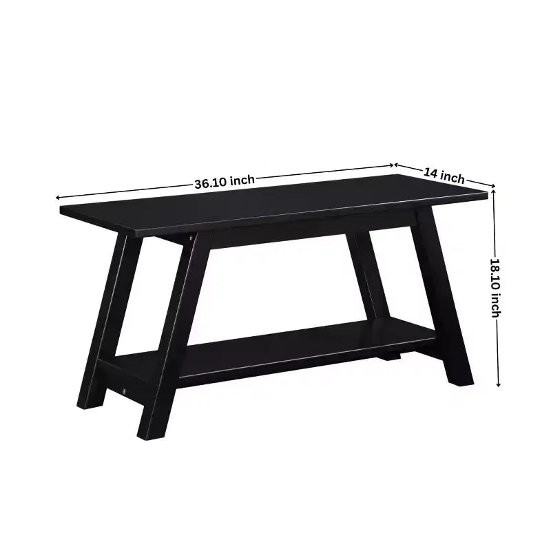 Banc en bois massif Elyz avec étagère de Roundhill Furniture