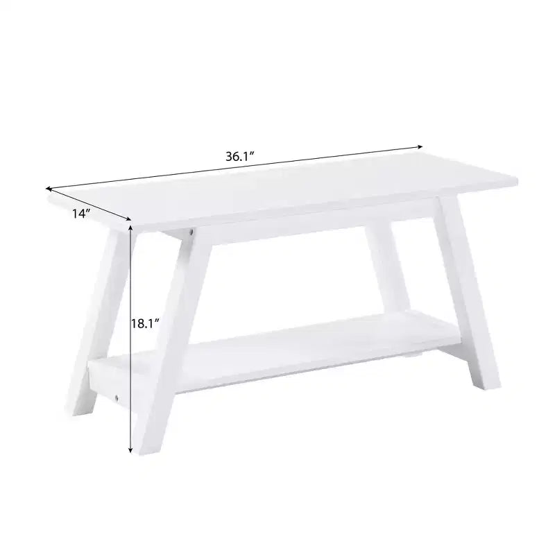 Banc en bois massif Elyz avec étagère de Roundhill Furniture