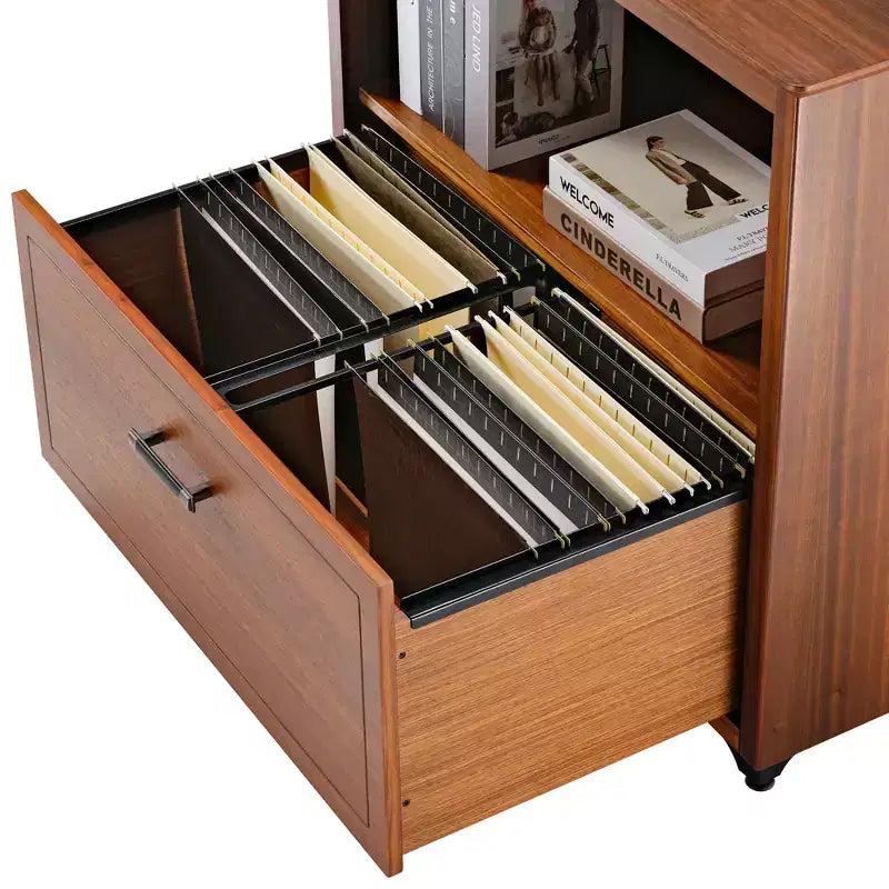 Meuble de rangement pour dossiers avec écran 29", Noyer