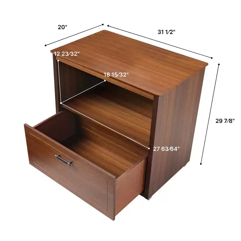 Meuble de rangement pour dossiers avec écran 29", Noyer